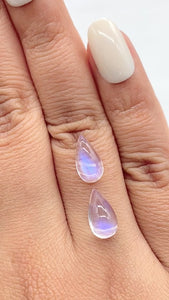 4.80cttw | Blue Pear Shape  Diamond Matched Pair - Modern Rustic Diamond