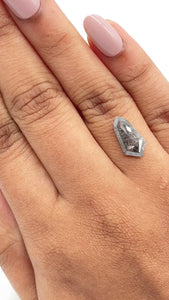 2.10ct | Salt & Pepper Kite Shape Rose Cut Diamond - Modern Rustic Diamond