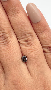 0.75ct | Salt & Pepper Emerald Shape Brilliant Cut Diamond - Modern Rustic Diamond