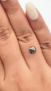 0.81ct | Salt & Pepper Cushion Shape Rose Cut Diamond - Modern Rustic Diamond