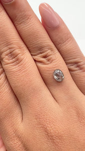 1.18ct | Salt & Pepper Oval Shape Rose Cut Diamond - Modern Rustic Diamond