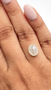 3.11ct | Salt & Pepper Oval Shape Rose Cut Diamond - Modern Rustic Diamond
