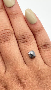 1.19ct | Salt & Pepper Emerald Shape Rose Cut Diamond - Modern Rustic Diamond
