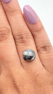 4.55ct | Black Round Shape Rose Cut Diamond - Modern Rustic Diamond