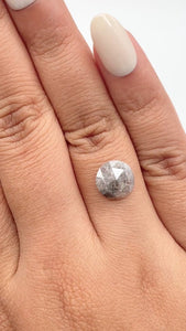 2.27ct | Salt & Pepper Round Shape Rose Cut Diamond - Modern Rustic Diamond