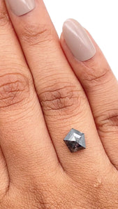 1.29ct | Salt & Pepper Shield Shape Rose Cut Diamond - Modern Rustic Diamond