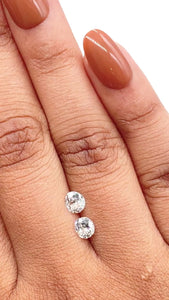0.81cttw | G VVS1 Oval Shape Old Mine Cut Diamond Matched Pair - Modern Rustic Diamond