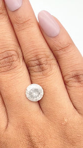 2.98ct | Salt & Pepper Round Shape Brilliant Cut Diamond - Modern Rustic Diamond