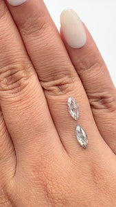 1.69cttw | Rustic Marquise Shape Rose Cut Diamond Matched Pair - Modern Rustic Diamond