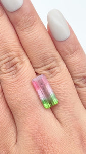 5.14ct |  Emerald Shape Step Cut Tourmaline - Modern Rustic Diamond