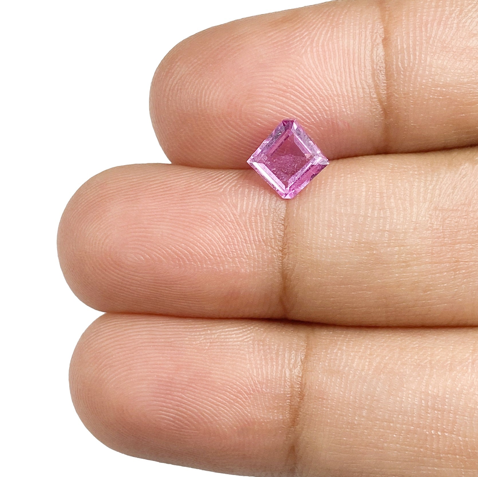 0.88ct | Step Cut Kite Shape Pink Sapphire-Modern Rustic Diamond