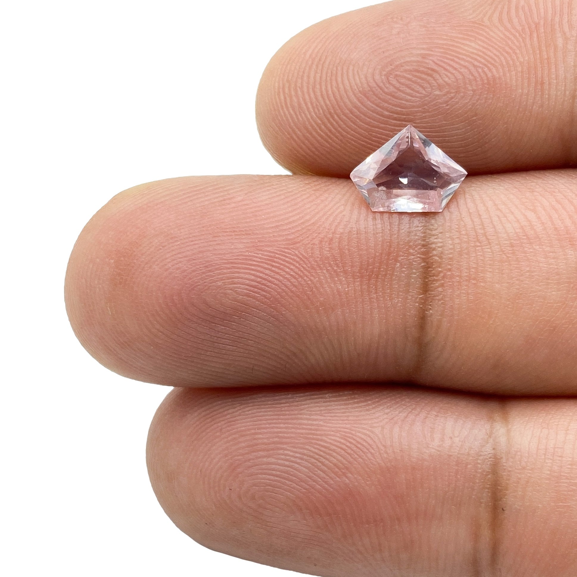 0.91ct | Brilliant Cut Shield Shape Pink Sapphire-Modern Rustic Diamond