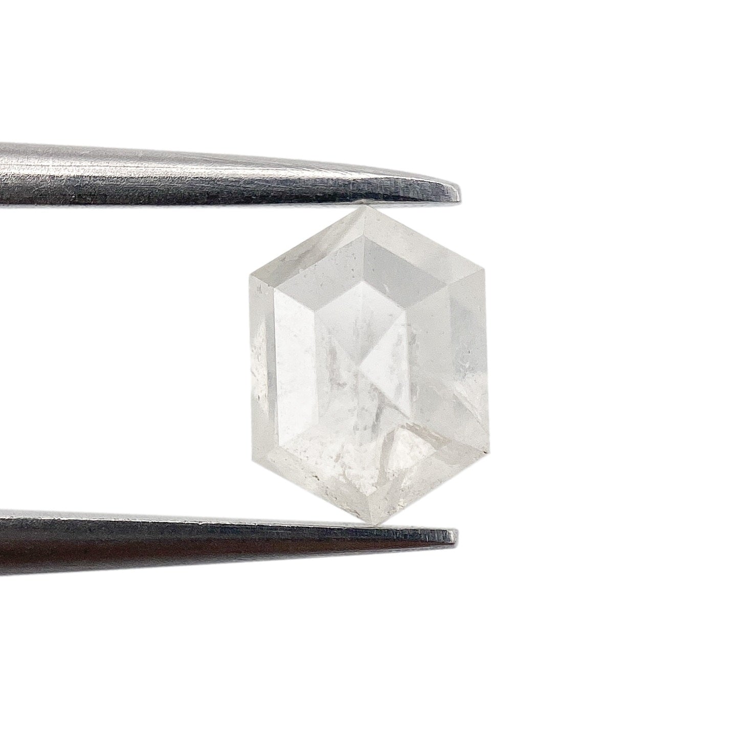 0.91ct | Salt & Pepper Opaque Rose Cut Hexagon Shape Diamond-Modern Rustic Diamond