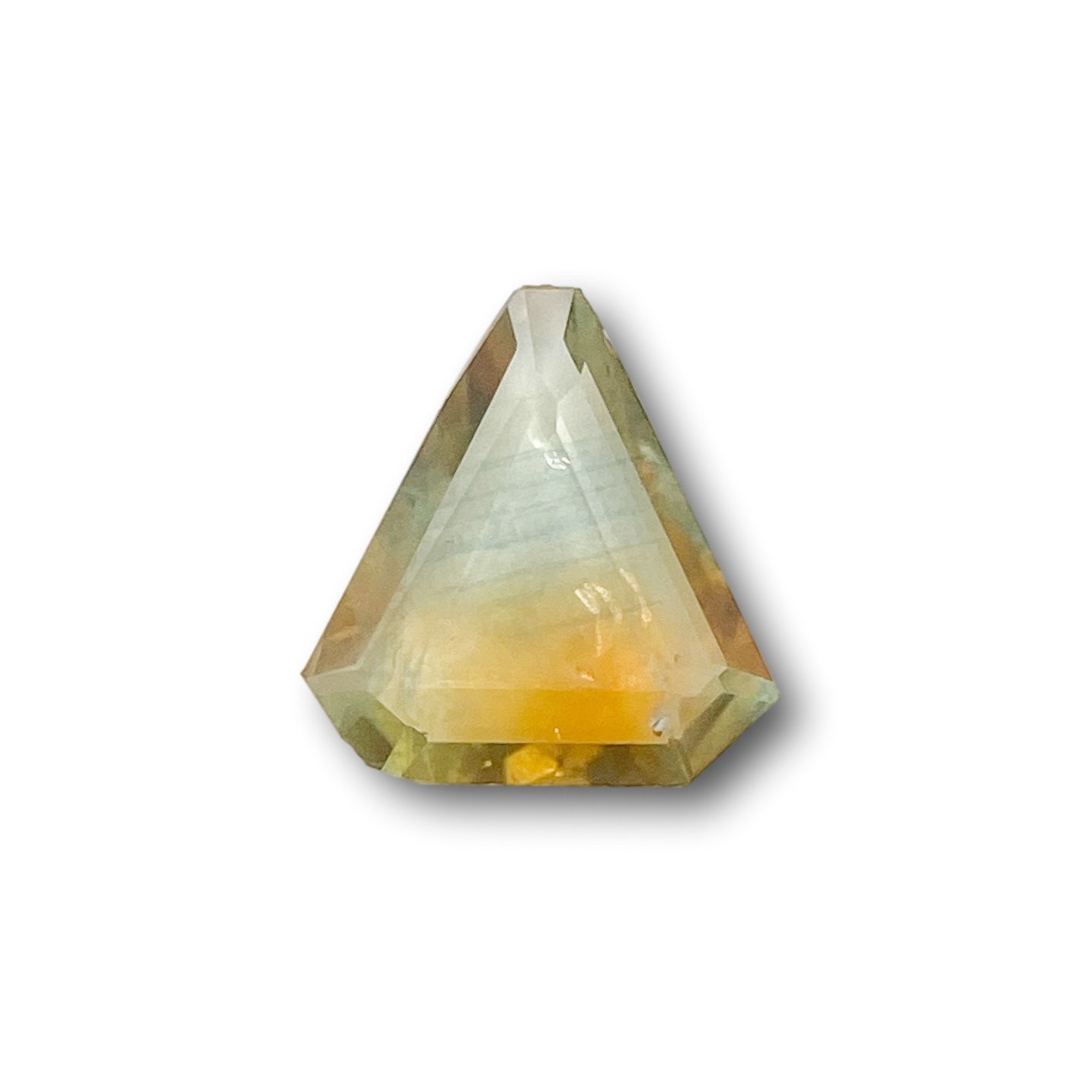0.93ct | Portrait Cut Shield Shape Orange Yellow Montana Sapphire-Modern Rustic Diamond