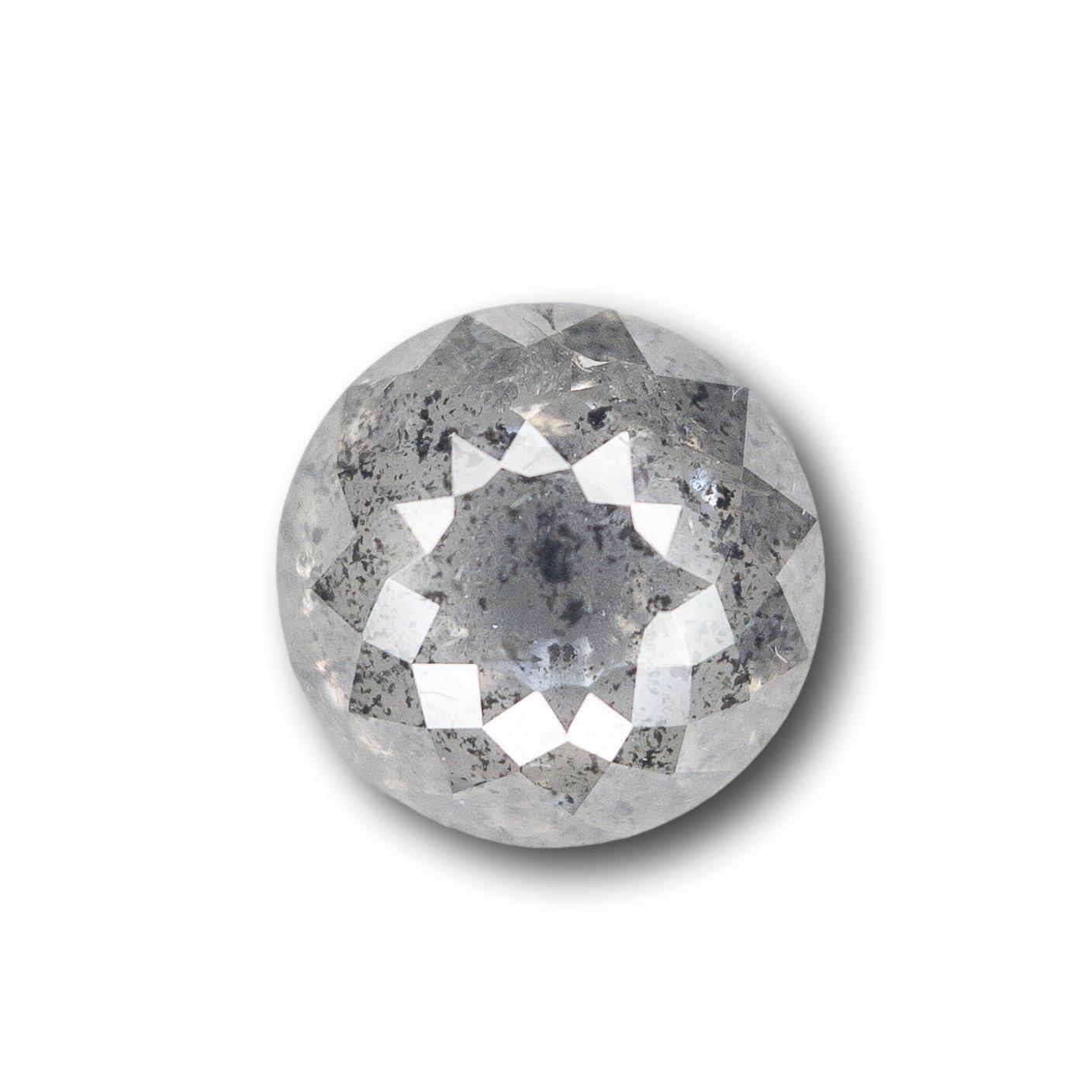 0.93ct | Salt & Pepper Round Rose Cut Diamond-Modern Rustic Diamond