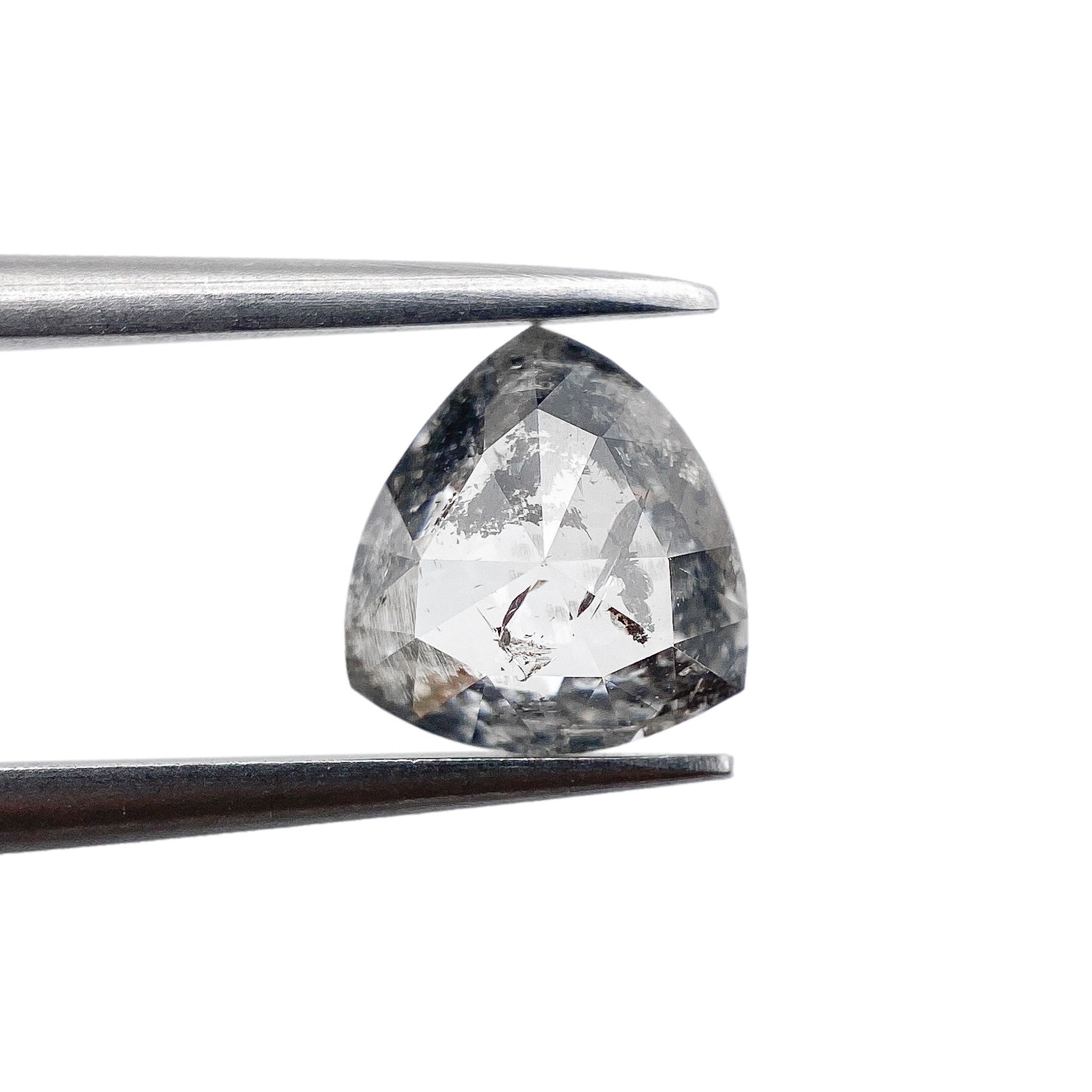 0.96ct | Salt & Pepper Rose Cut Trillion Shape Diamond-Modern Rustic Diamond