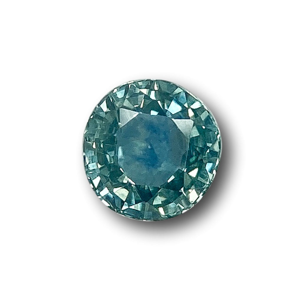0.99ct | Brilliant Cut Round Shape Blue Montana Sapphire-Modern Rustic Diamond