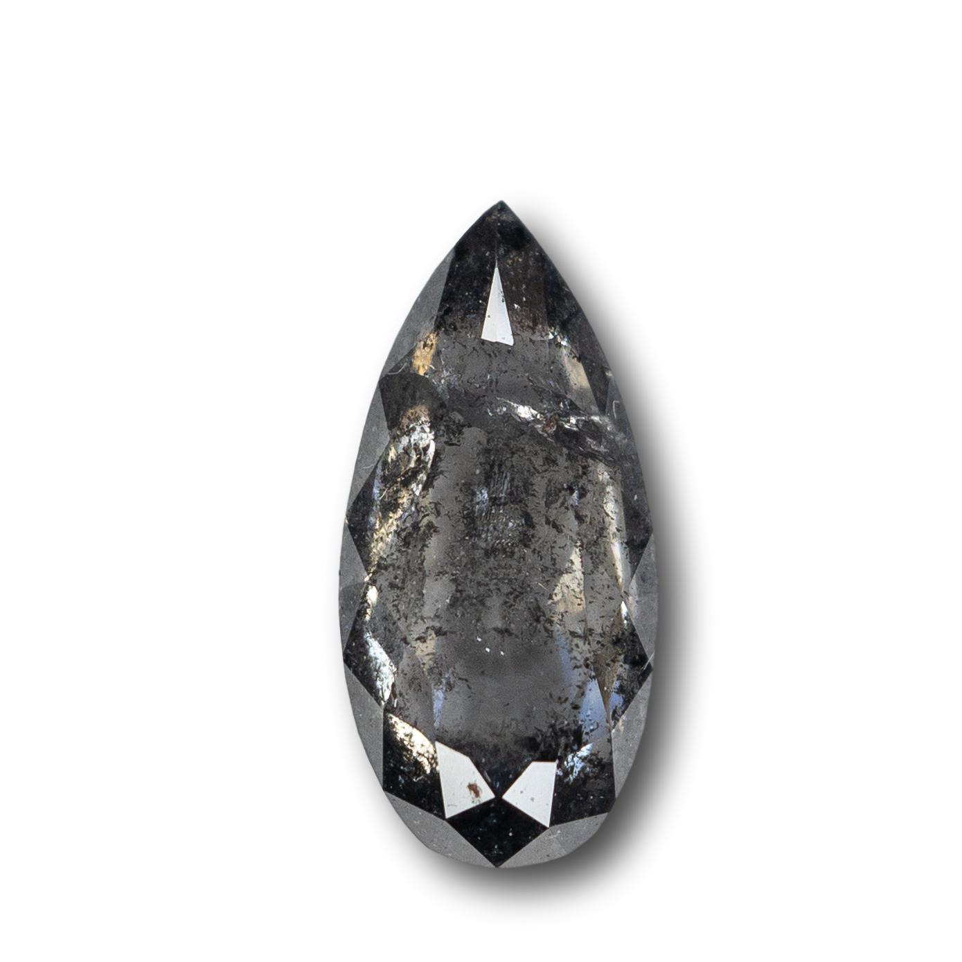 0.99ct | Salt & Pepper Pear Shape Diamond-Modern Rustic Diamond