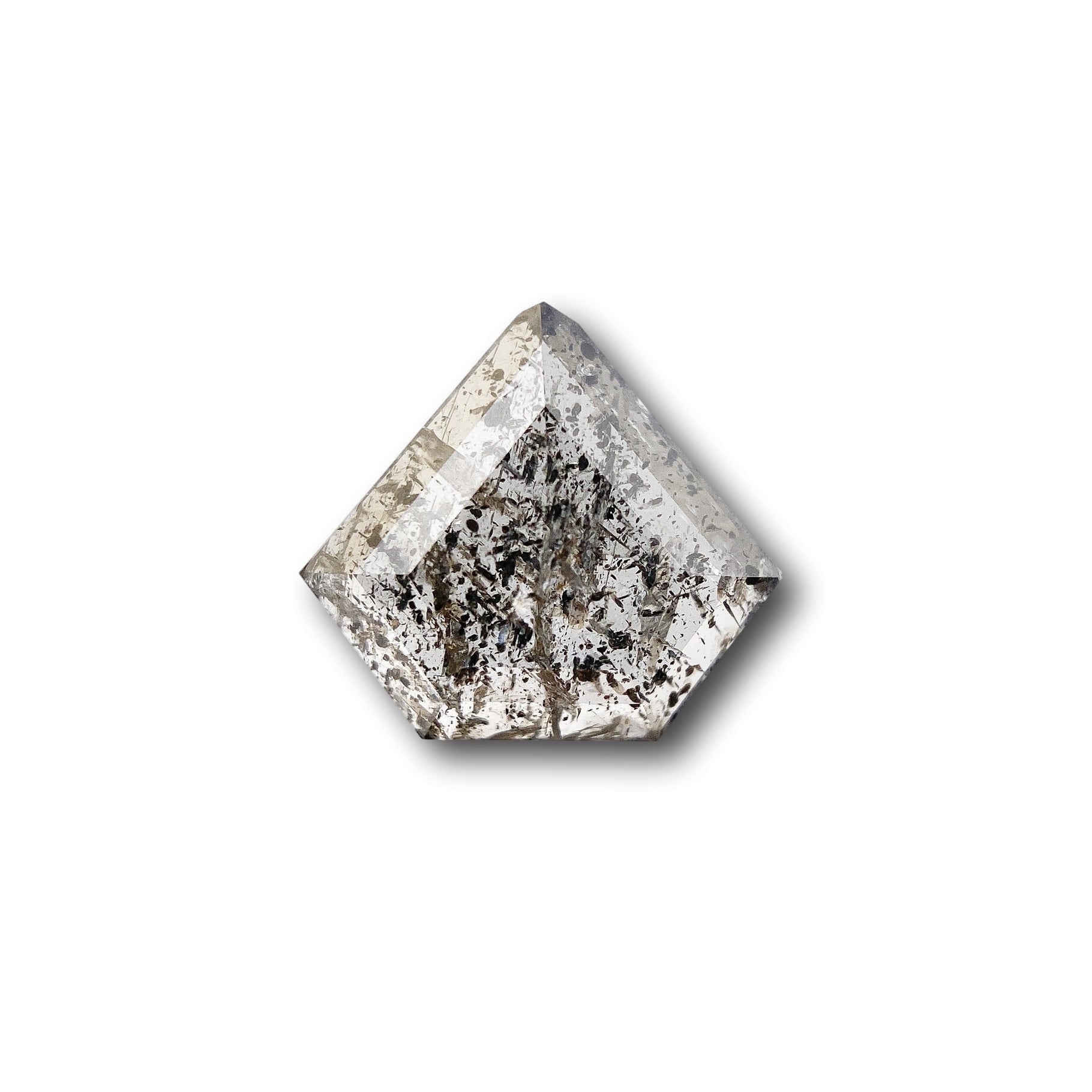 0.99ct | Salt & Pepper Rose Cut Shield Shape Diamond-Modern Rustic Diamond