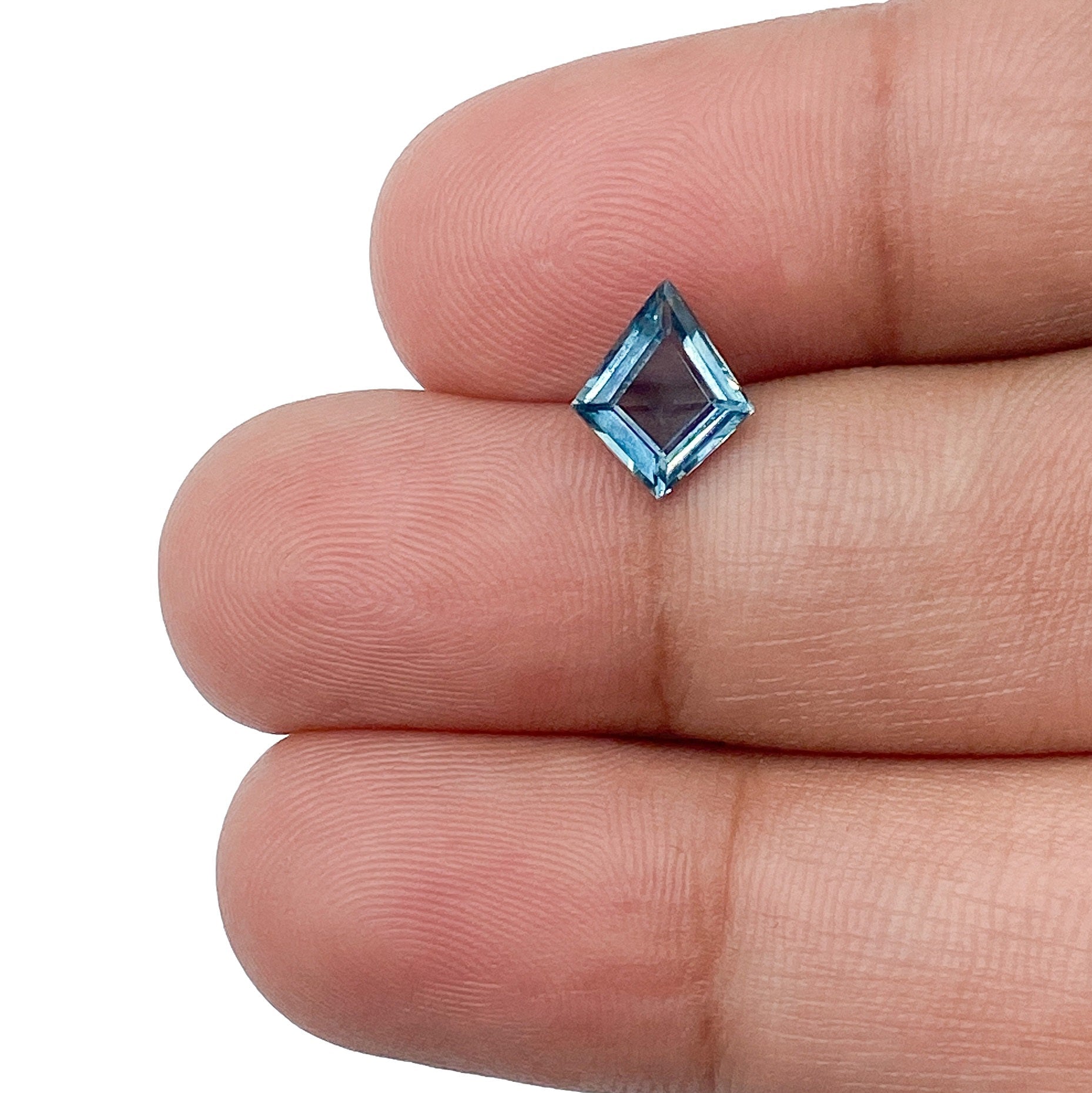 1.01ct | Step Cut Kite Shape Blue Montana Sapphire-Modern Rustic Diamond