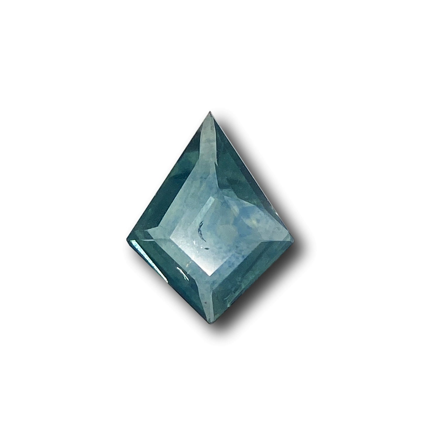 1.02ct | Step Cut Kite Shape Blue Green Montana Sapphire-Modern Rustic Diamond