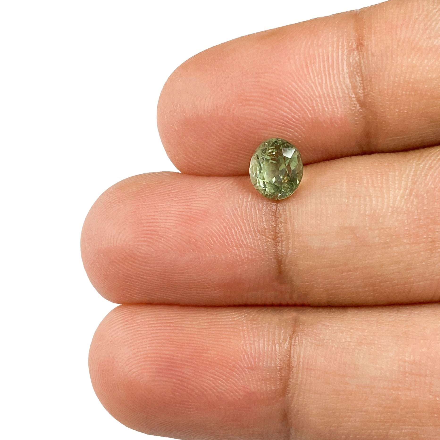 1.03ct | Brilliant Cut Oval Shape Green Montana Sapphire-Modern Rustic Diamond