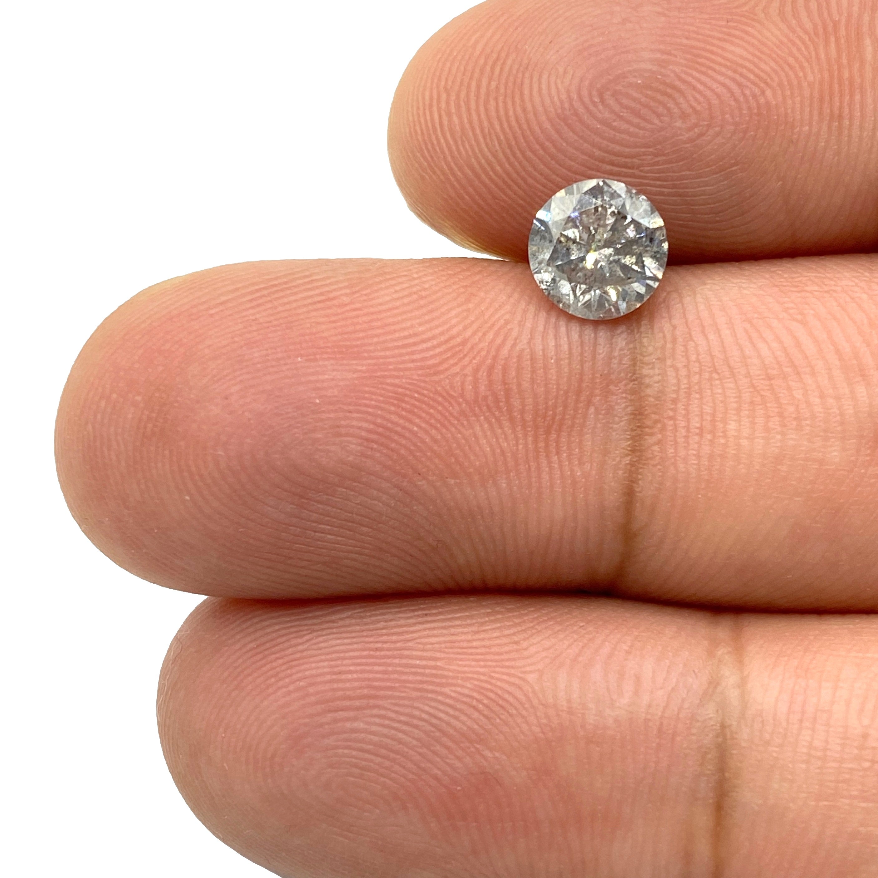 1.03ct | Salt & Pepper Round Brilliant Diamond-Modern Rustic Diamond