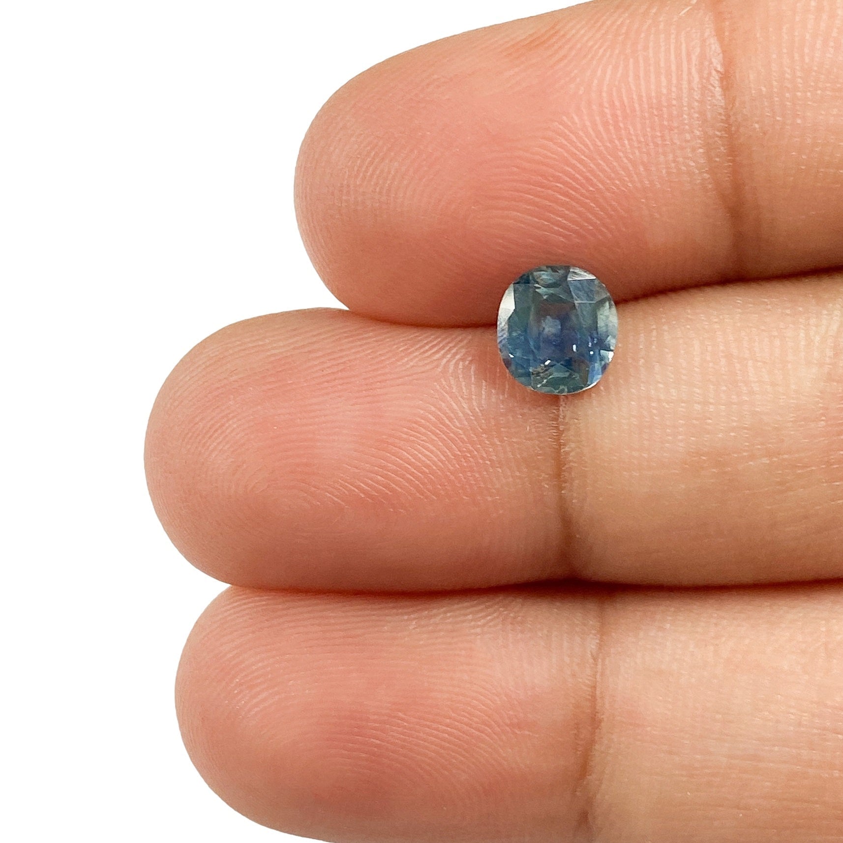 1.04ct | Brilliant Cut Cushion Shape Blue Montana Sapphire-Modern Rustic Diamond