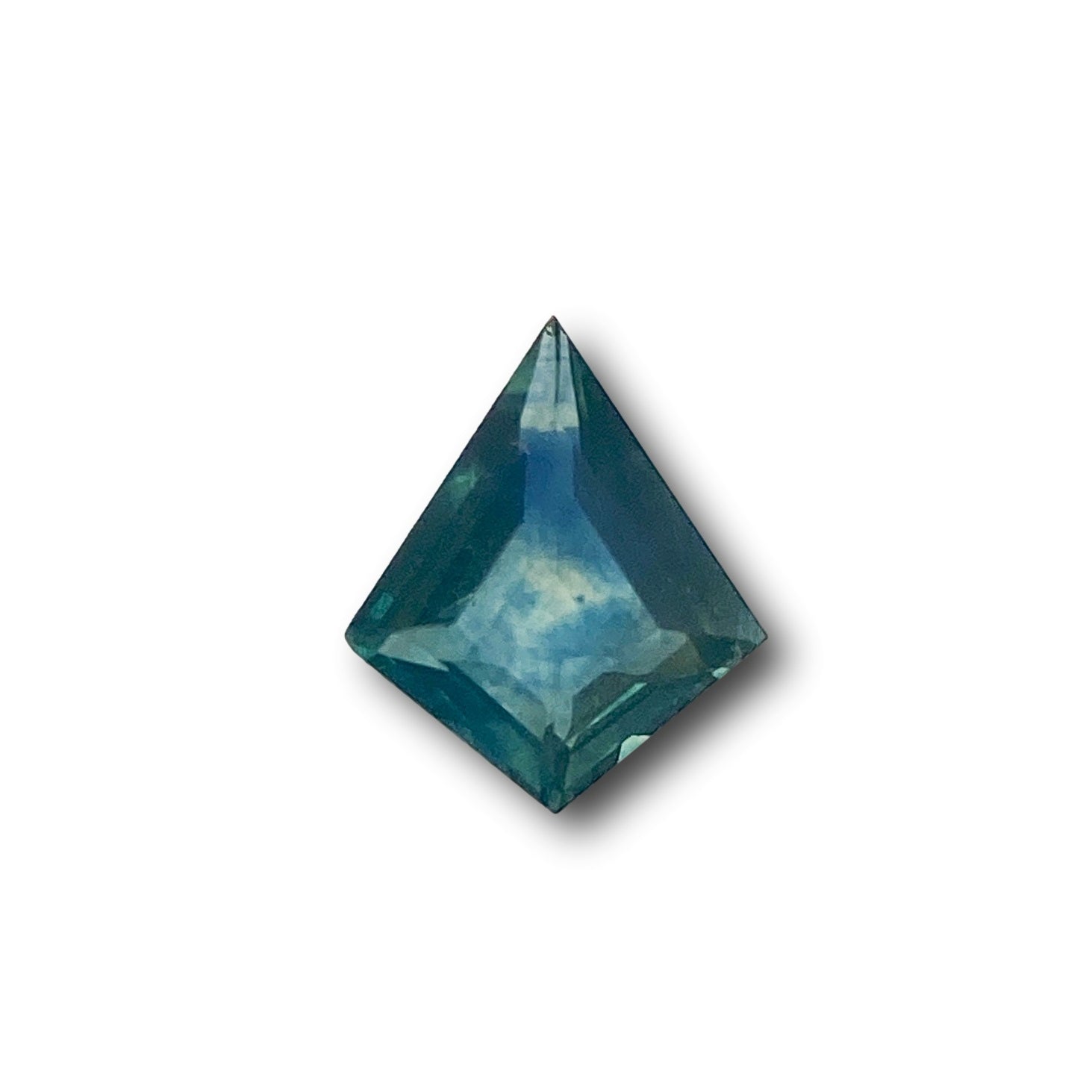 1.05ct | Step Cut Kite Shape Blue Green Montana Sapphire-Modern Rustic Diamond