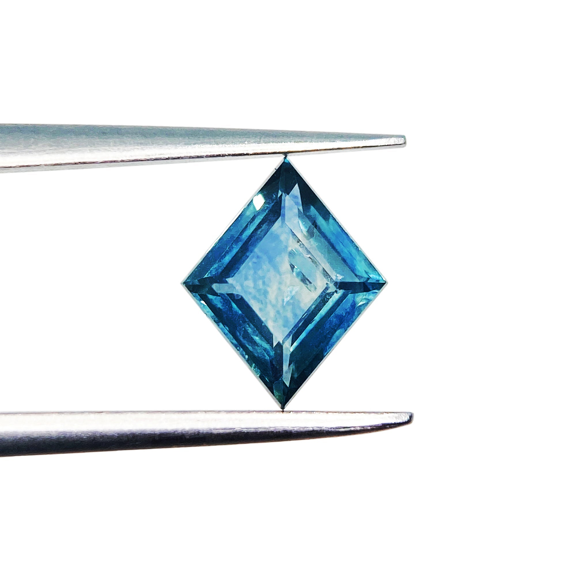 1.07ct | Step Cut Lozenge Shape Blue Green Montana Sapphire-Modern Rustic Diamond