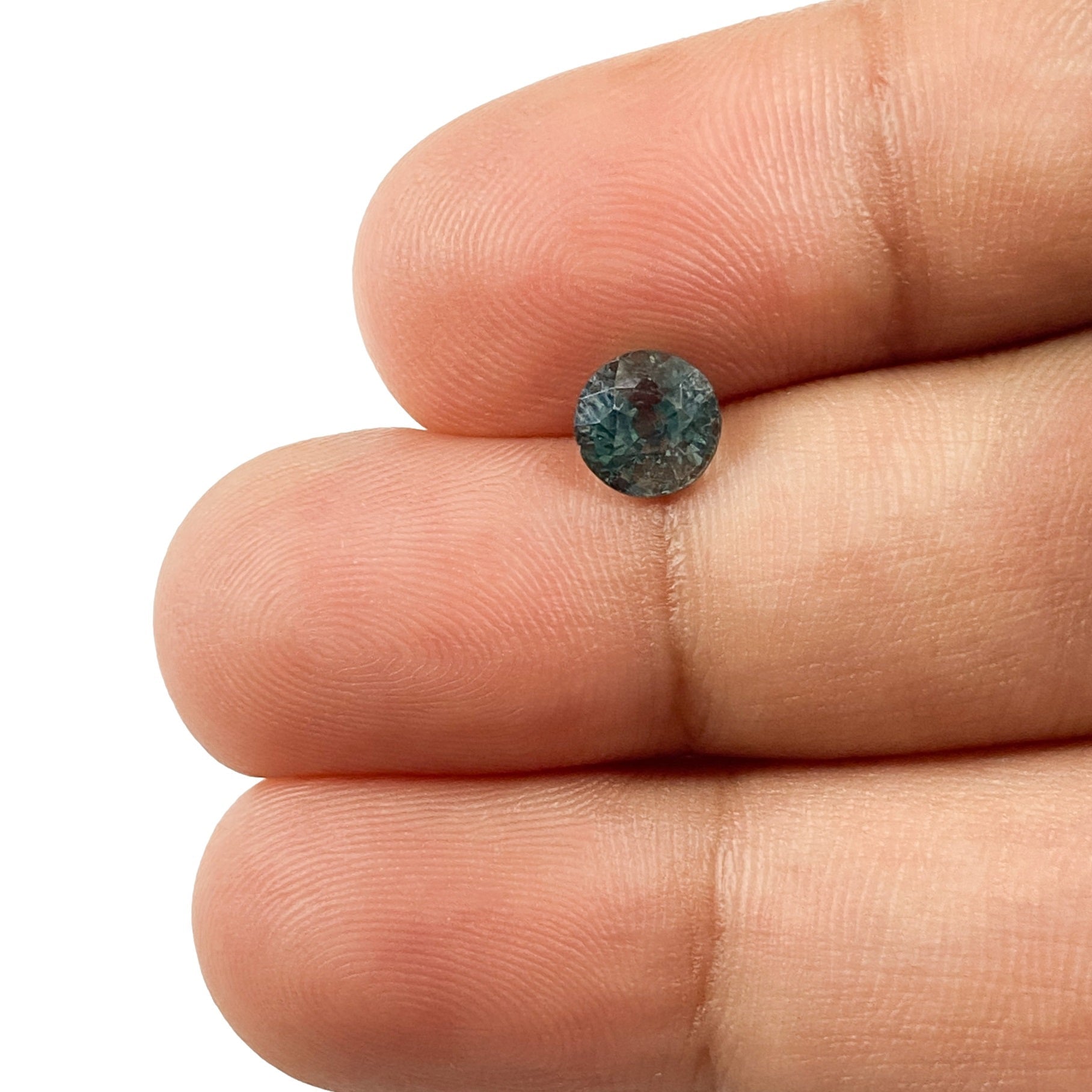 1.08ct | Brilliant Cut Round Shape Blue Montana Sapphire-Modern Rustic Diamond