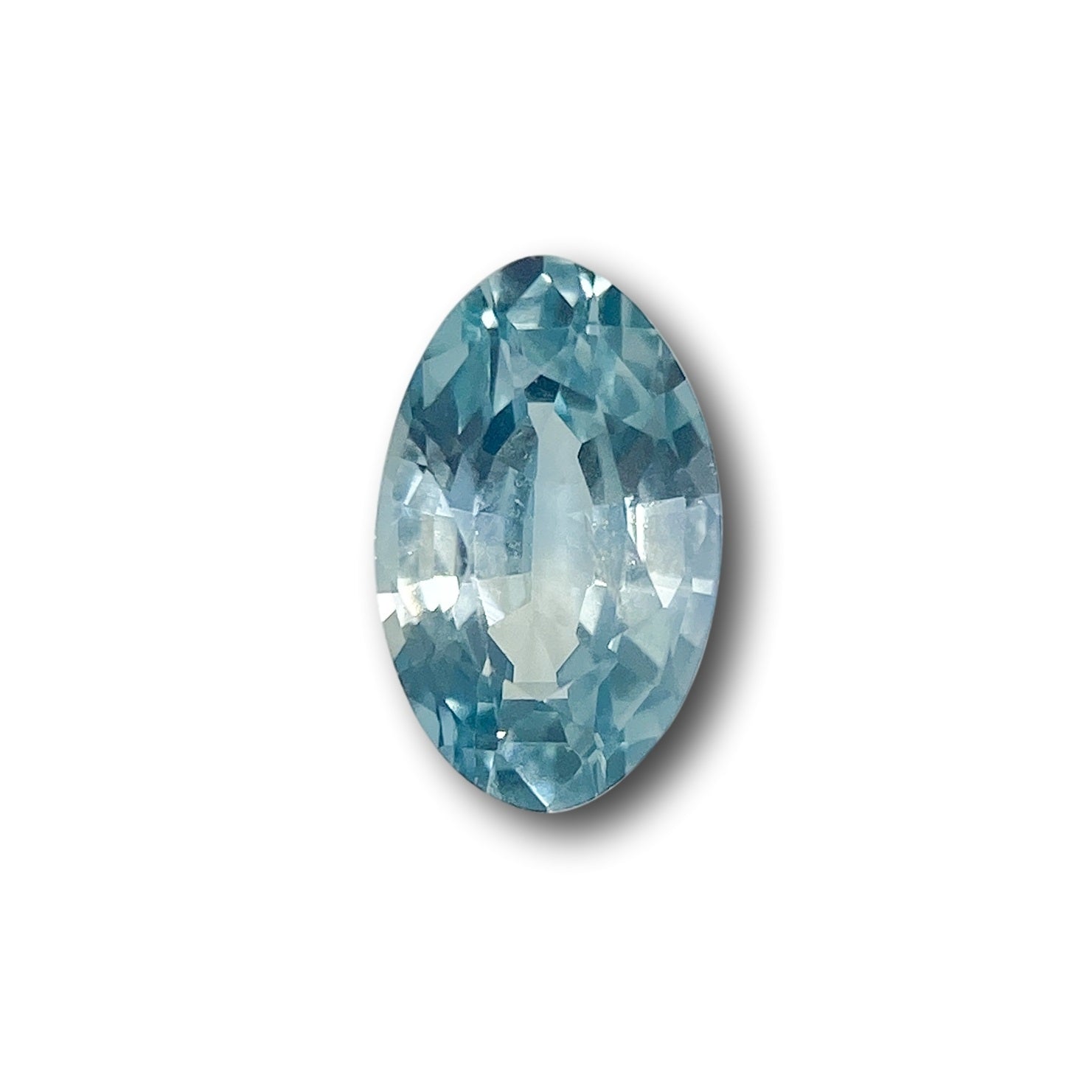 1.09ct | Brilliant Cut Moval Shape Lt. Blue Montana Sapphire-Modern Rustic Diamond