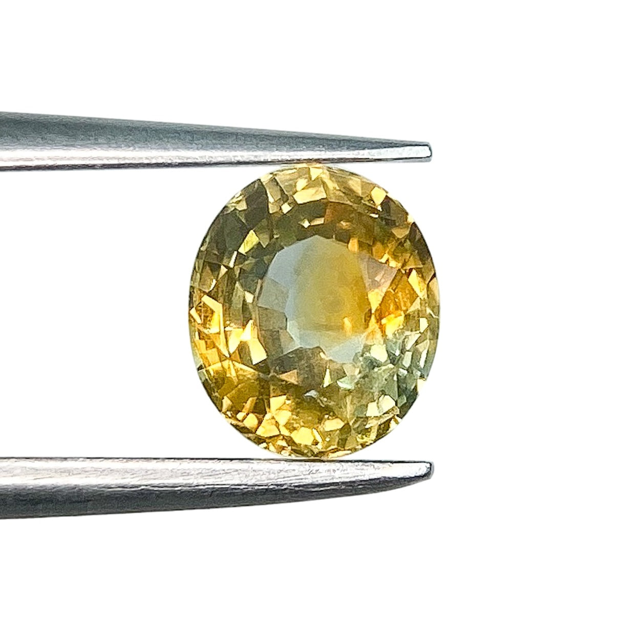1.09ct | Brilliant Cut Oval Shape Greenish Yellow Montana Sapphire-Modern Rustic Diamond