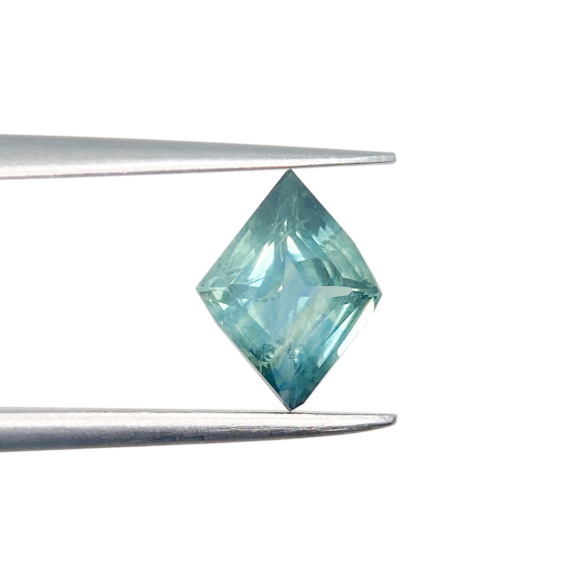 1.09ct | Step Cut Lozenge Shape Blue Montana Sapphire-Modern Rustic Diamond