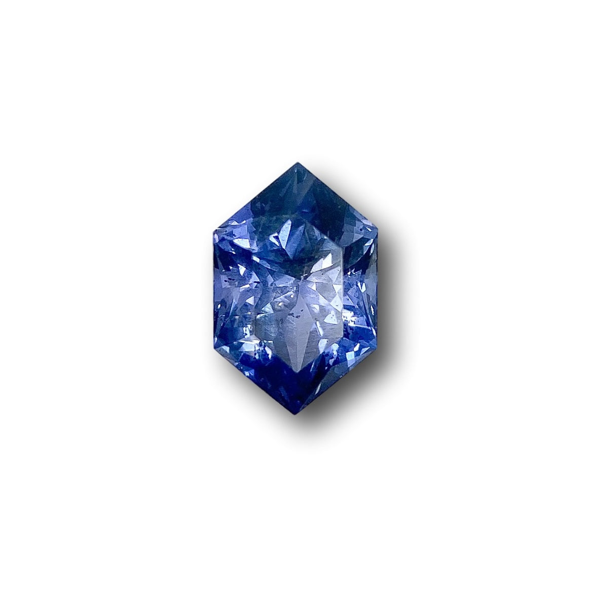 1.10ct | Brilliant Cut Hexagon Shape Blue Sapphire-Modern Rustic Diamond
