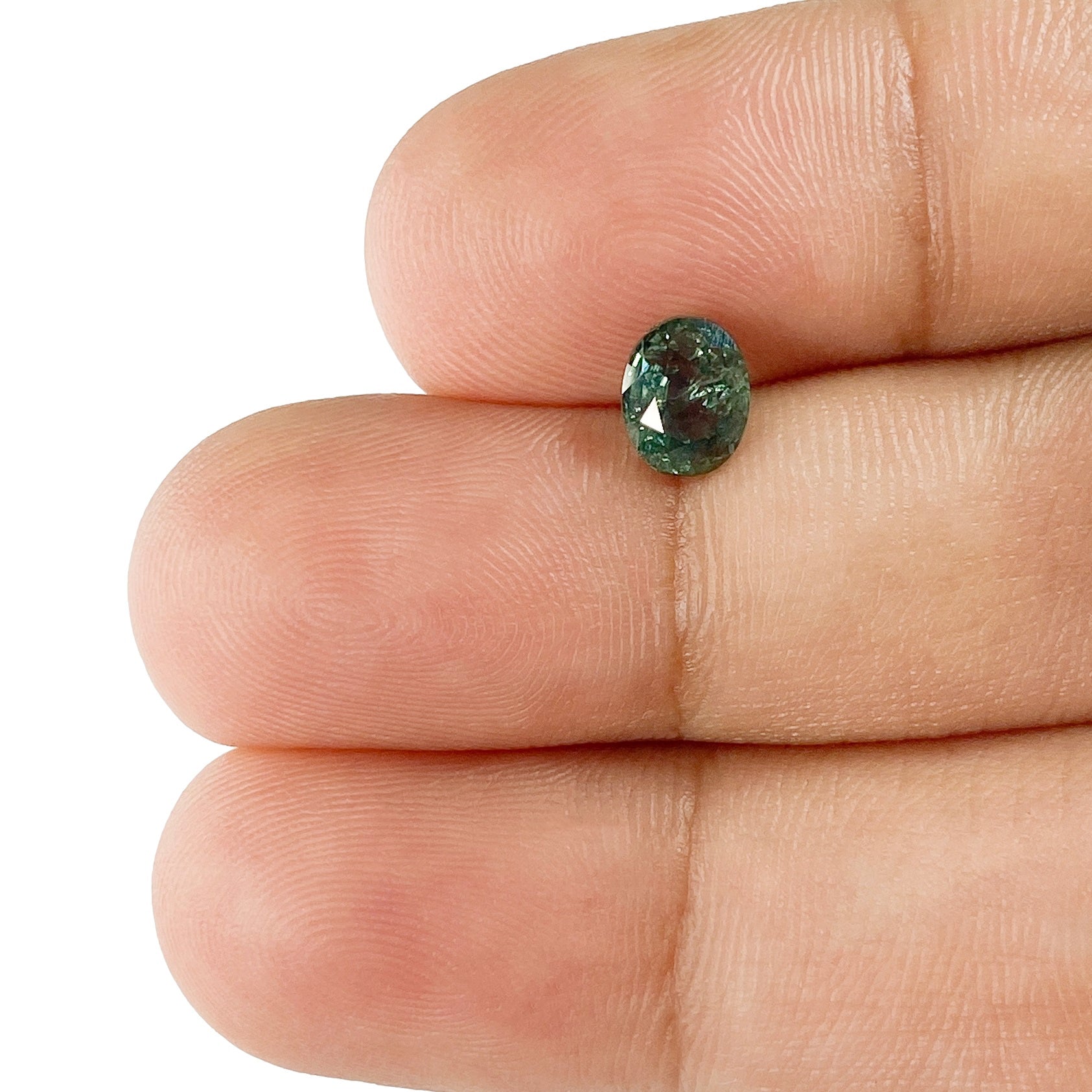 1.10ct | Brilliant Cut Oval Shape Blue Green Montana Sapphire-Modern Rustic Diamond