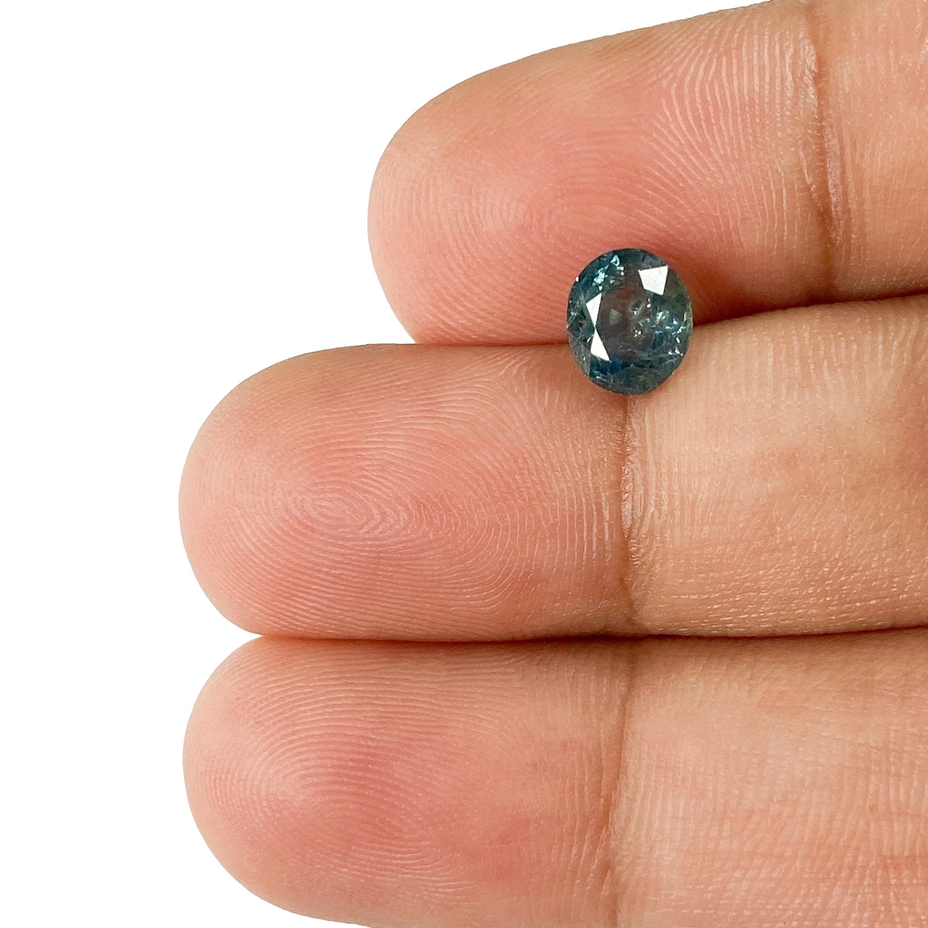 1.11ct | Brilliant Cut Oval Shape Blue Montana Sapphire-Modern Rustic Diamond