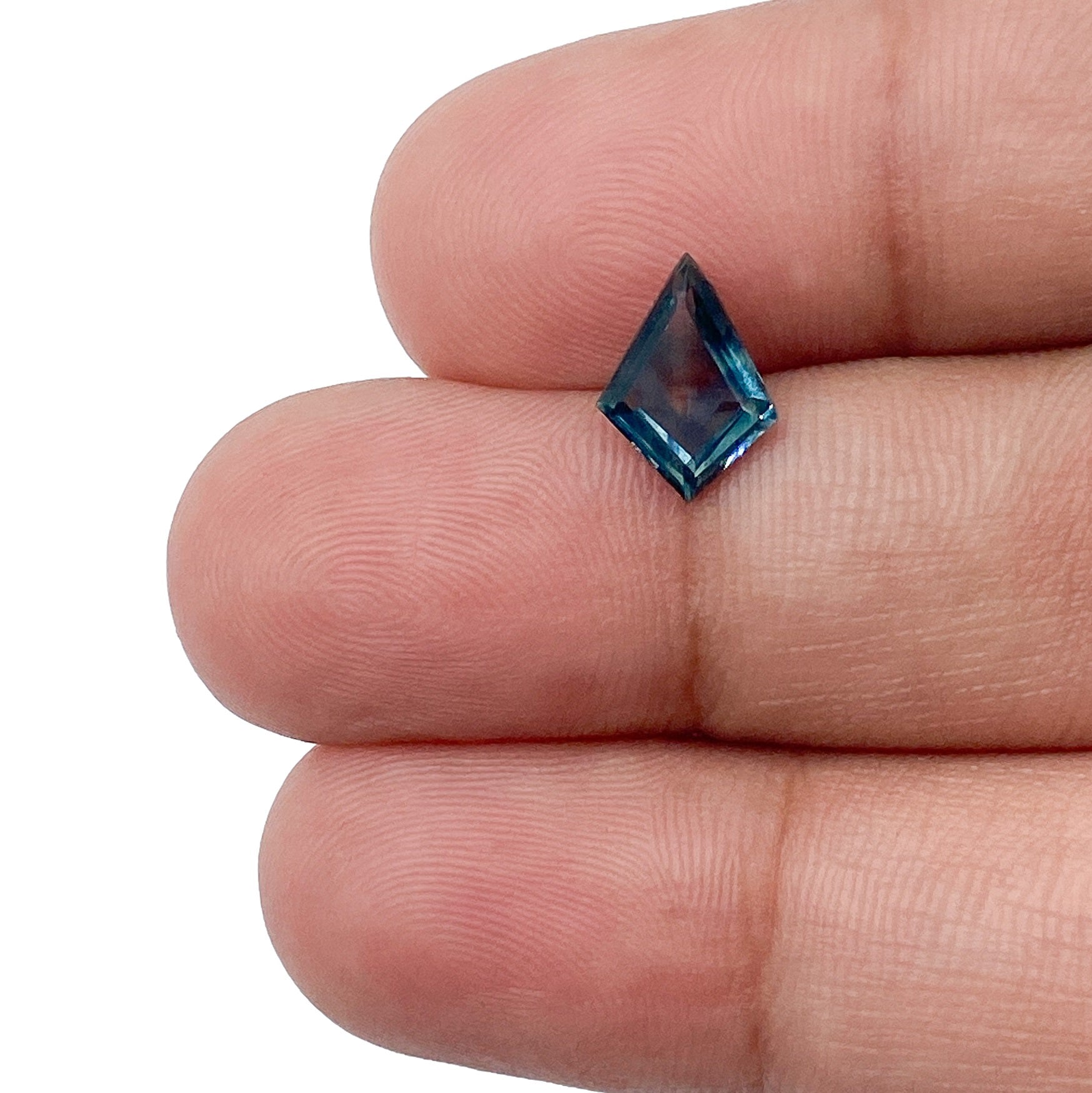 1.11ct | Step Cut Kite Shape Blue Montana Sapphire-Modern Rustic Diamond