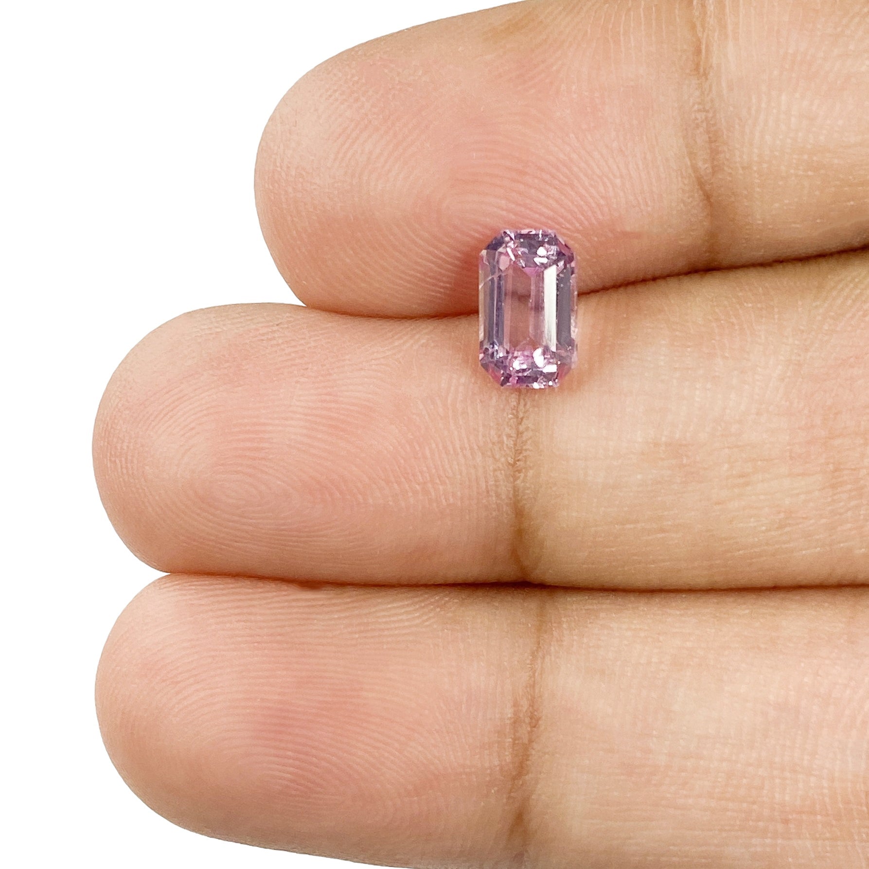 1.12ct | Emerald Cut Pink Sapphire-Modern Rustic Diamond