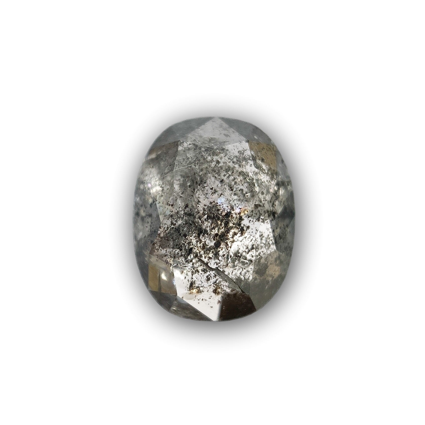 1.12ct | Salt & Pepper Rose Cut Oval Shape Diamond-Modern Rustic Diamond