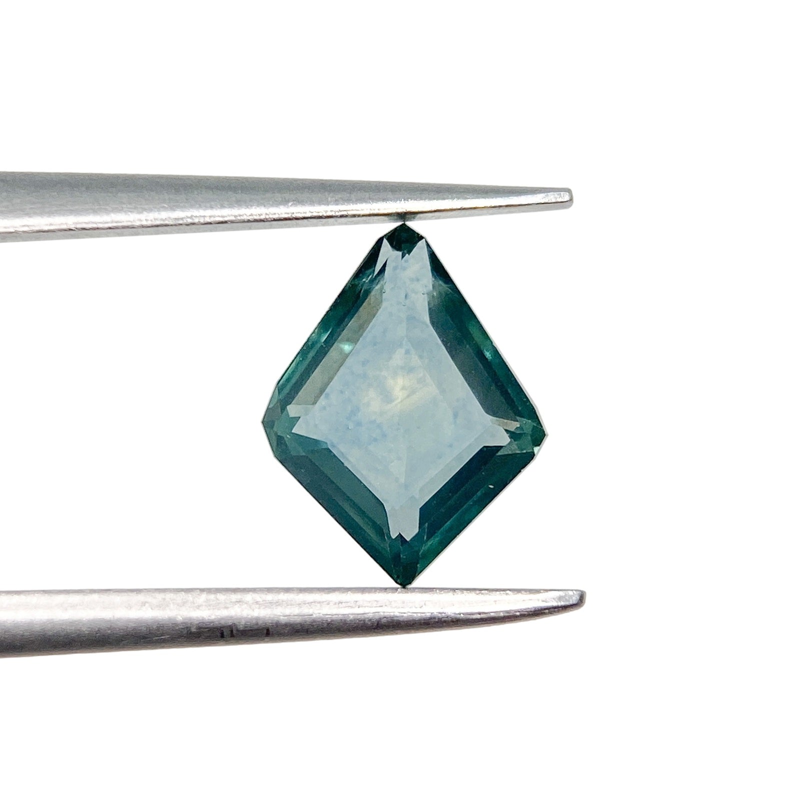 1.14 | Step Cut Kite Shape Blue Green Montana Sapphire-Modern Rustic Diamond