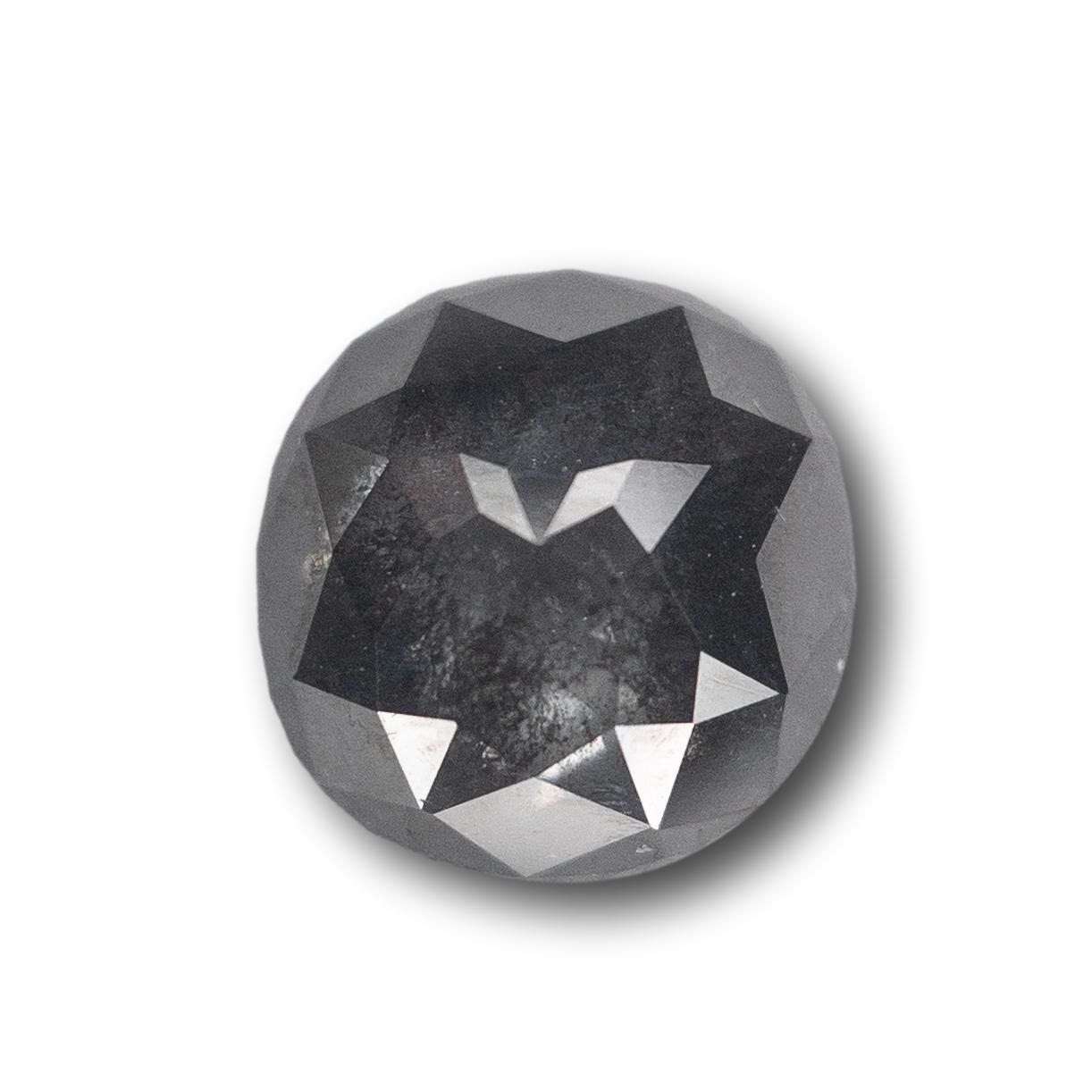 1.14ct | Salt & Pepper Rose Cut Cushion Shape Diamond-Modern Rustic Diamond