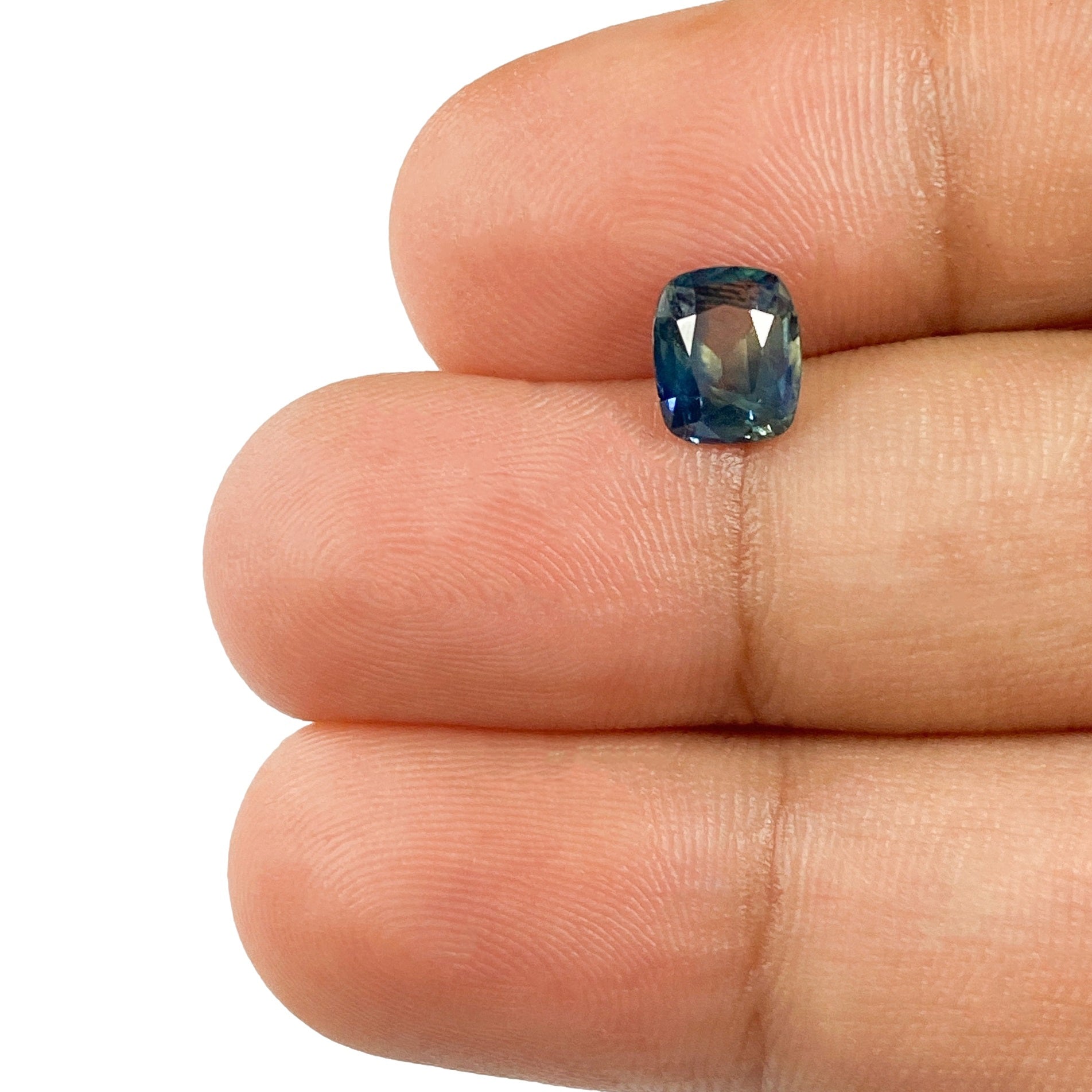 1.15ct | Brilliant Cut Cushion Shape Blue Montana Sapphire-Modern Rustic Diamond