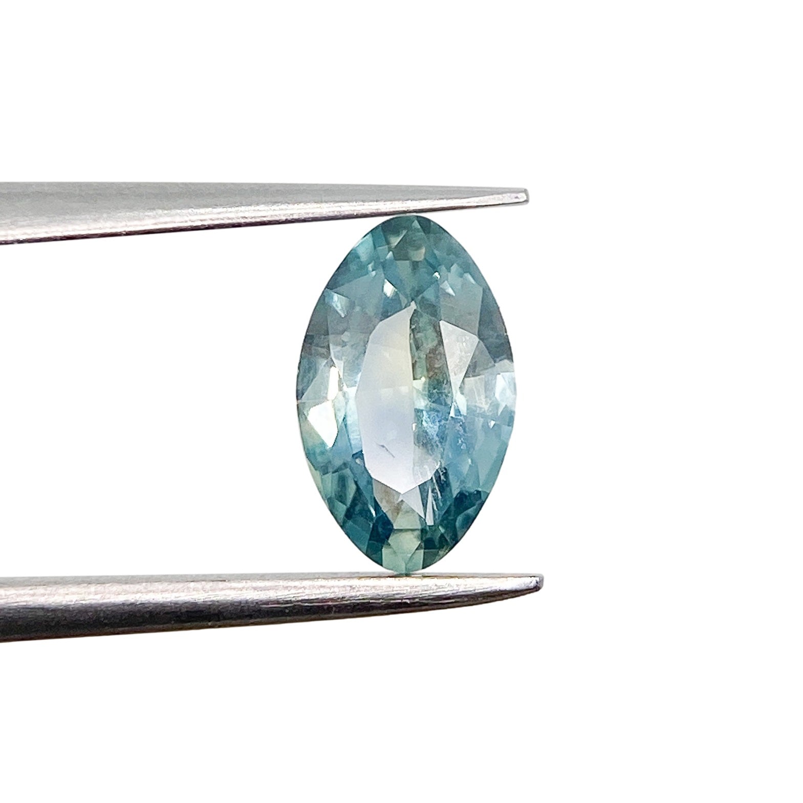 1.15ct | Brilliant Cut Moval Shape Blue Green Montana Sapphire-Modern Rustic Diamond