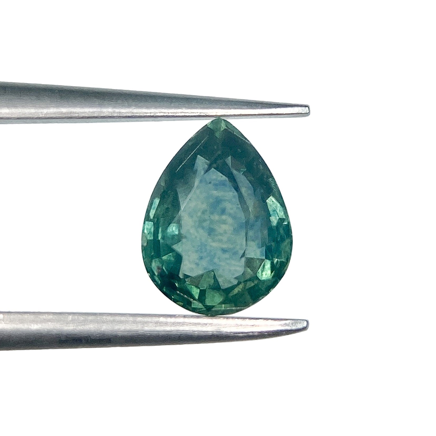 1.15ct | Brilliant Cut Pear Shape Blue Montana Sapphire-Modern Rustic Diamond