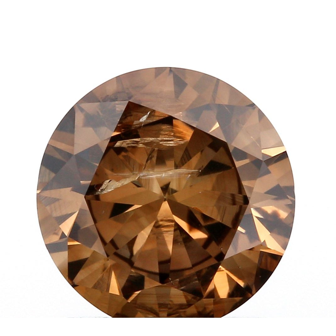 1.15ct | I1 Fancy Dark Orange Brown Round Brilliant Diamond-Modern Rustic Diamond