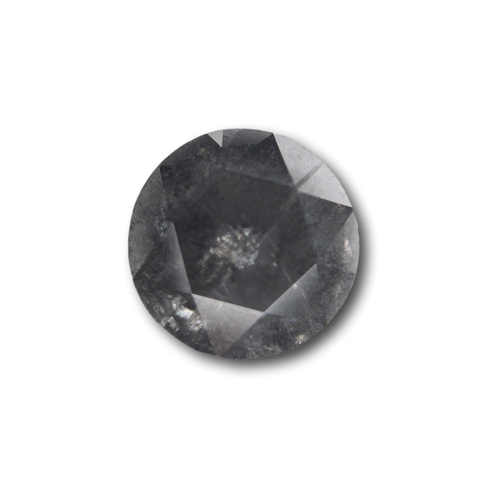 1.15ct | Salt & Pepper Round Rose Cut Double Sided Diamond-Modern Rustic Diamond