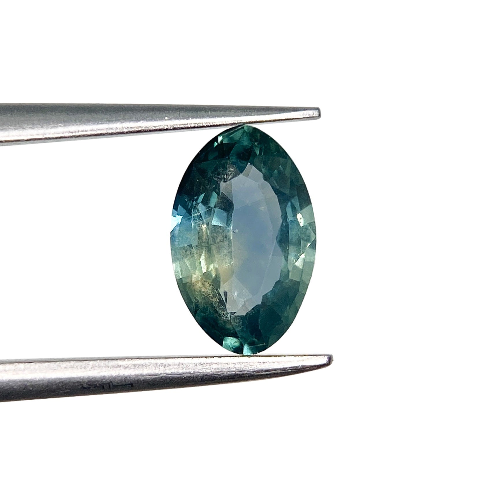 1.16ct | Brilliant Cut Moval Shape Blue Green Montana Sapphire-Modern Rustic Diamond