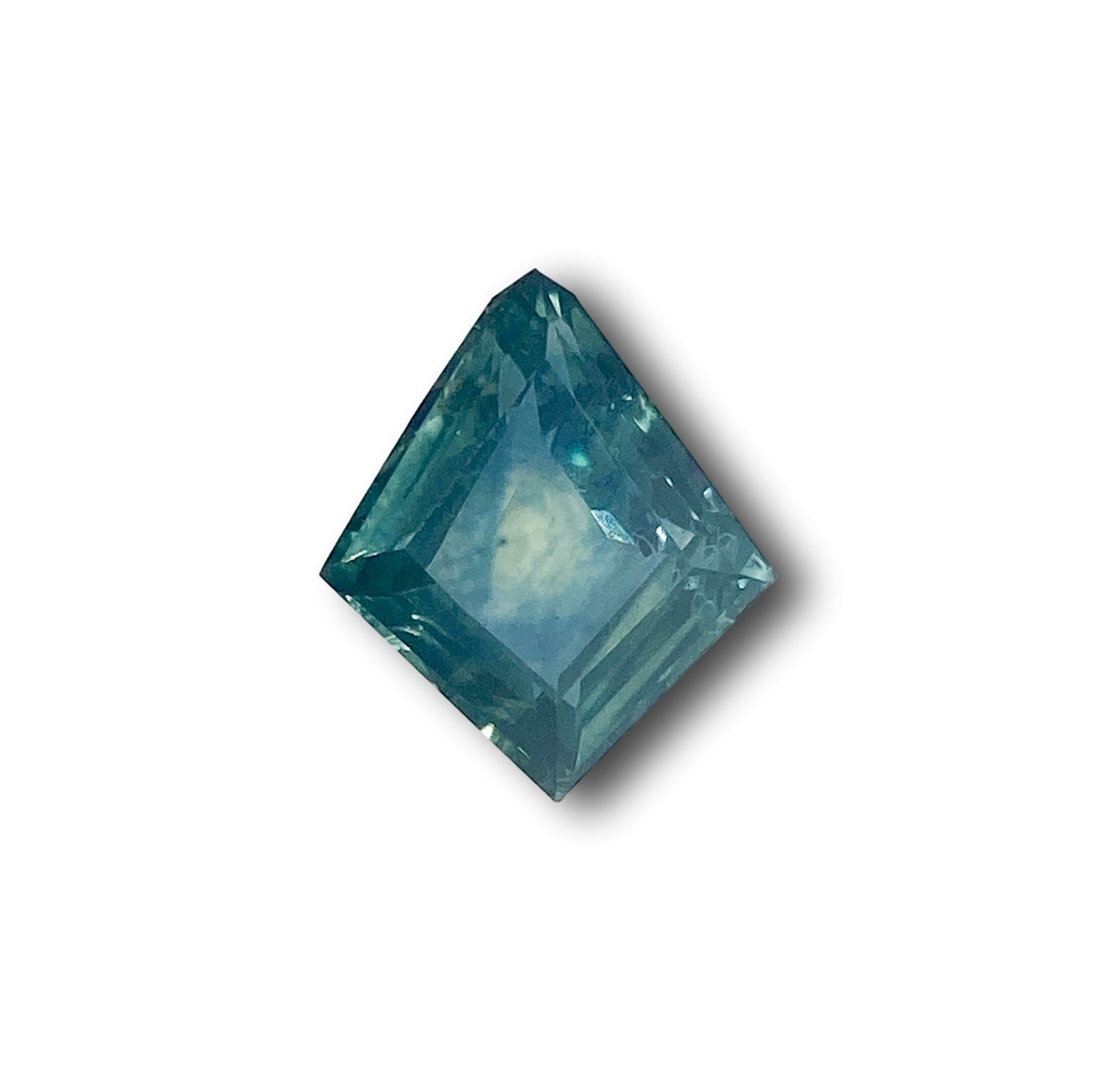 1.17ct | Step Cut Kite Shape Blue Green Montana Sapphire-Modern Rustic Diamond