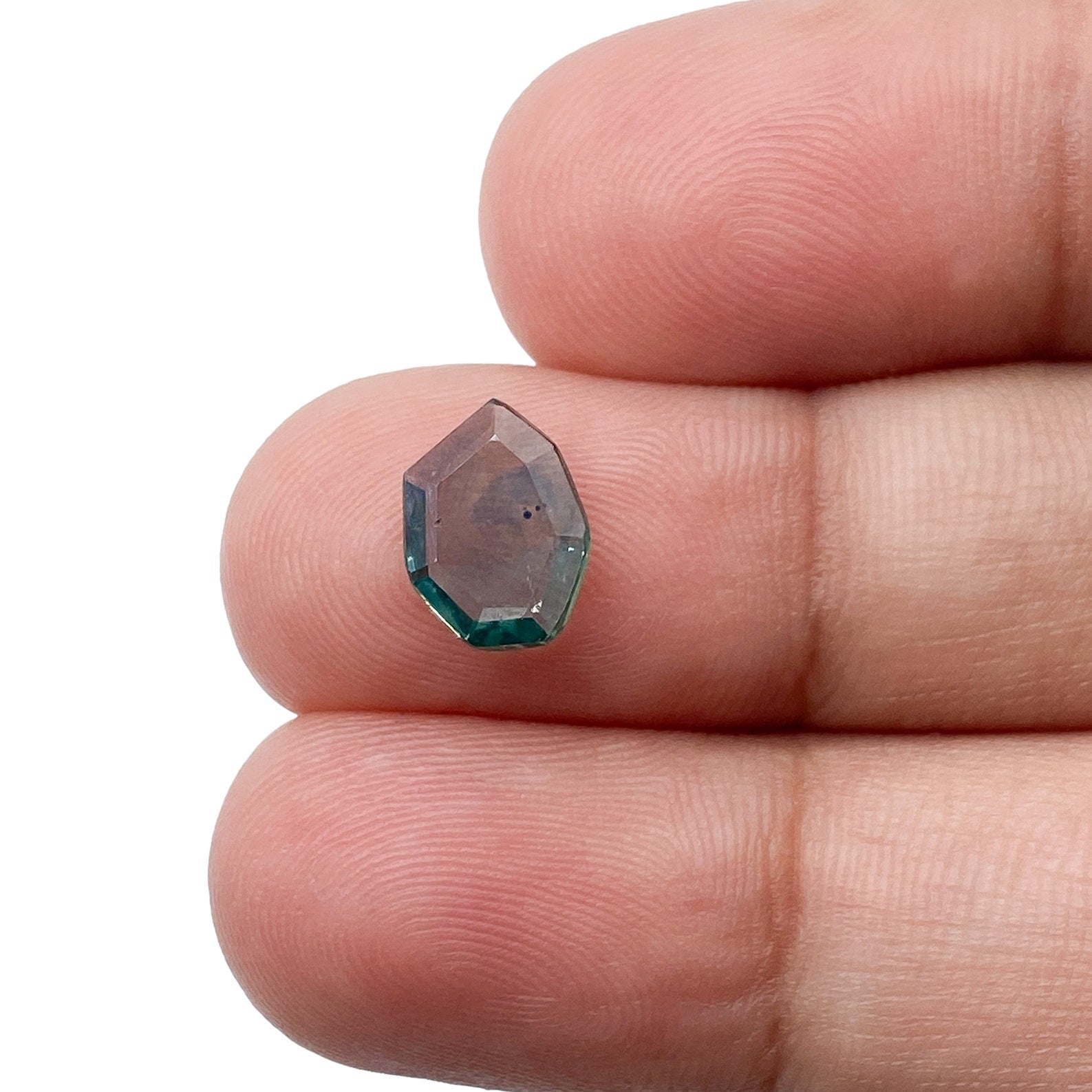 1.19ct | Portrait Cut Geometric Shape Blue Green Montana Sapphire-Modern Rustic Diamond